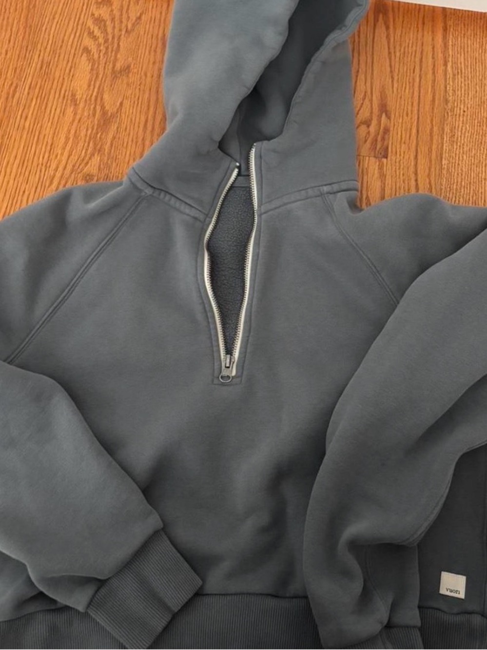 Vuori Women’s  Smoke Blue Half-Zip Hooded Sweatshirt and Joggers